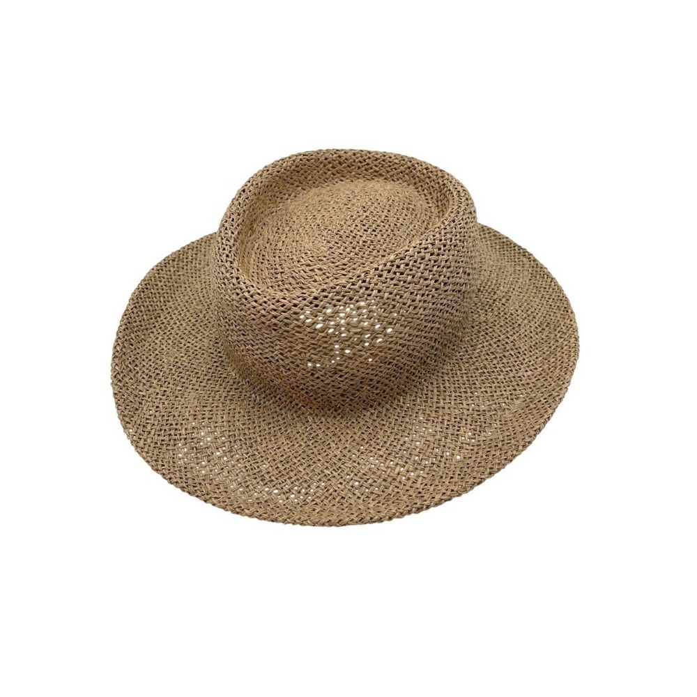Disneyland Resort Brown Straw Gambler Hat Flat Brim Wide Sun Beach Unisex